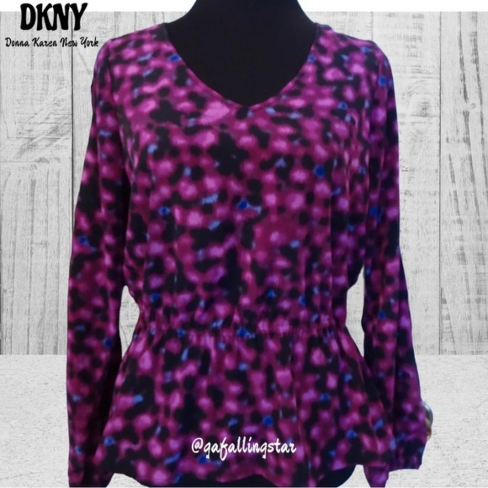 DKNY Cold Shoulder Peplum Blouse